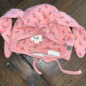 Oeuf organic babygirl bunny hat